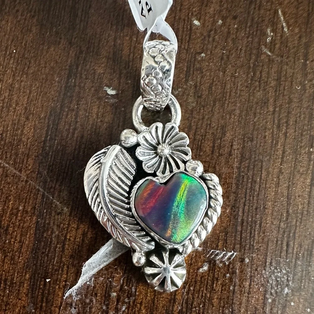 Aurora Opal, Sterling Silver NWT Dainty Pendant wholesale $55 USD, just pendant - Picture 1 of 8